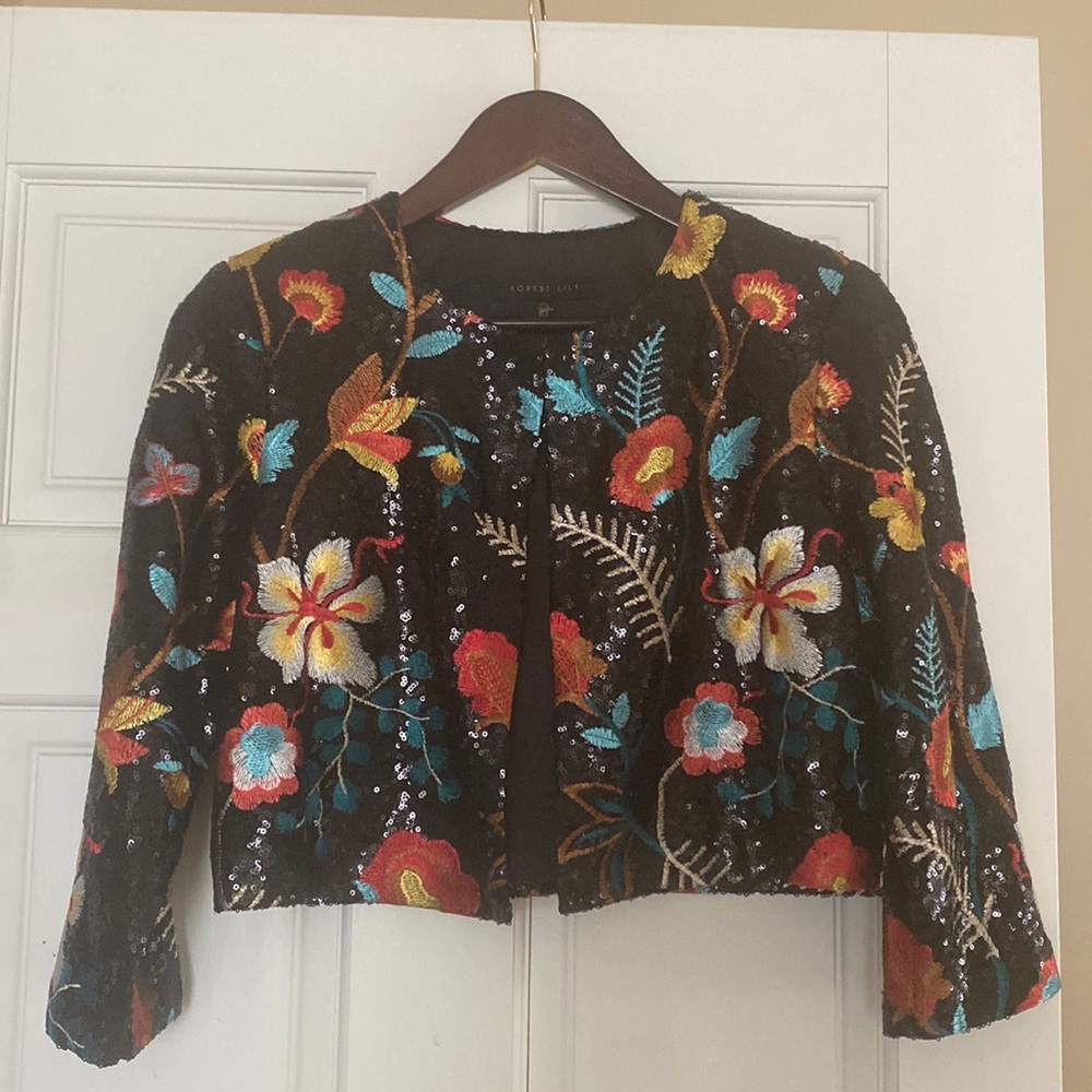 Sequin cropped jacket